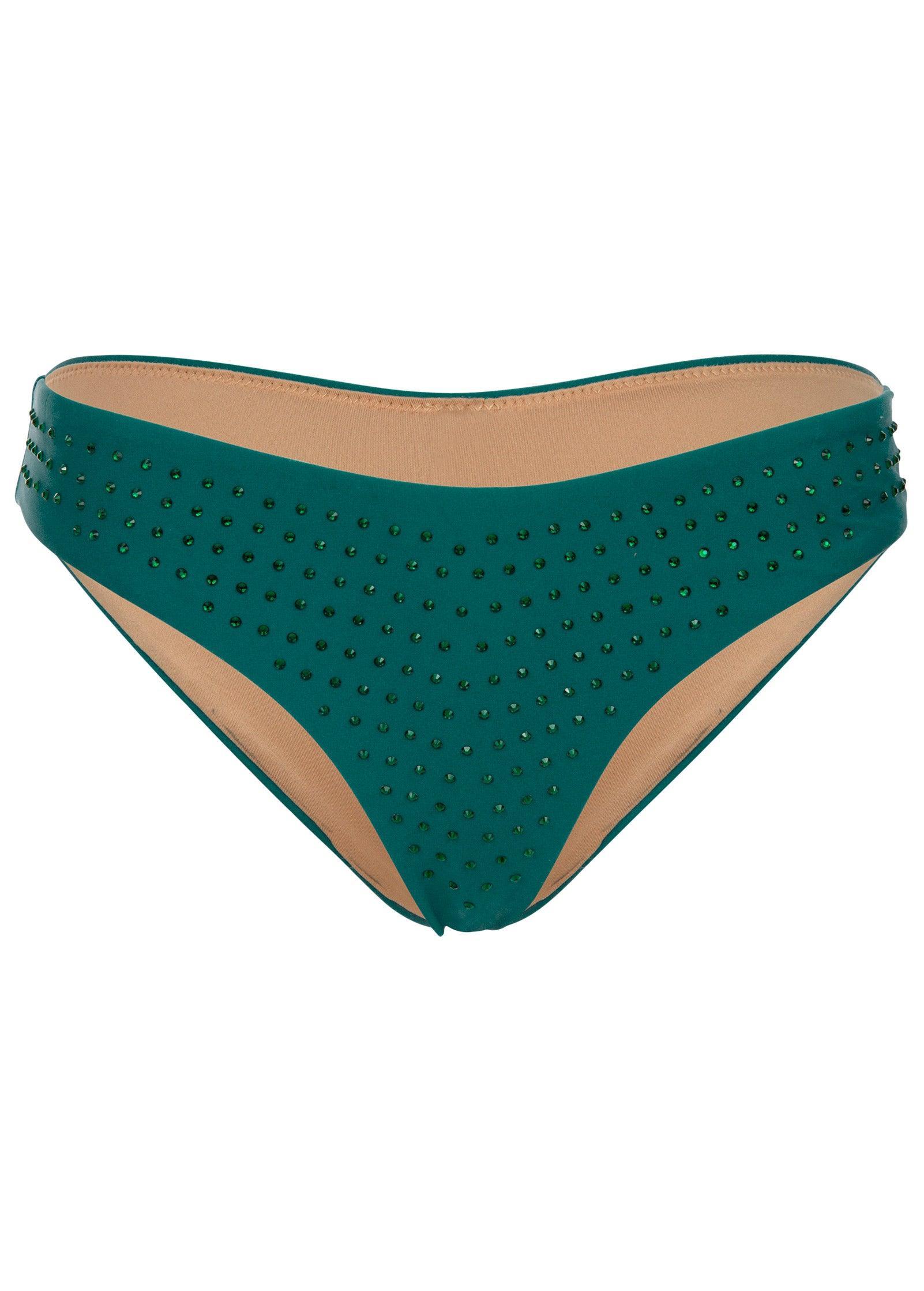 Rhinestone Bikini Bottom - Green Glory Product Image