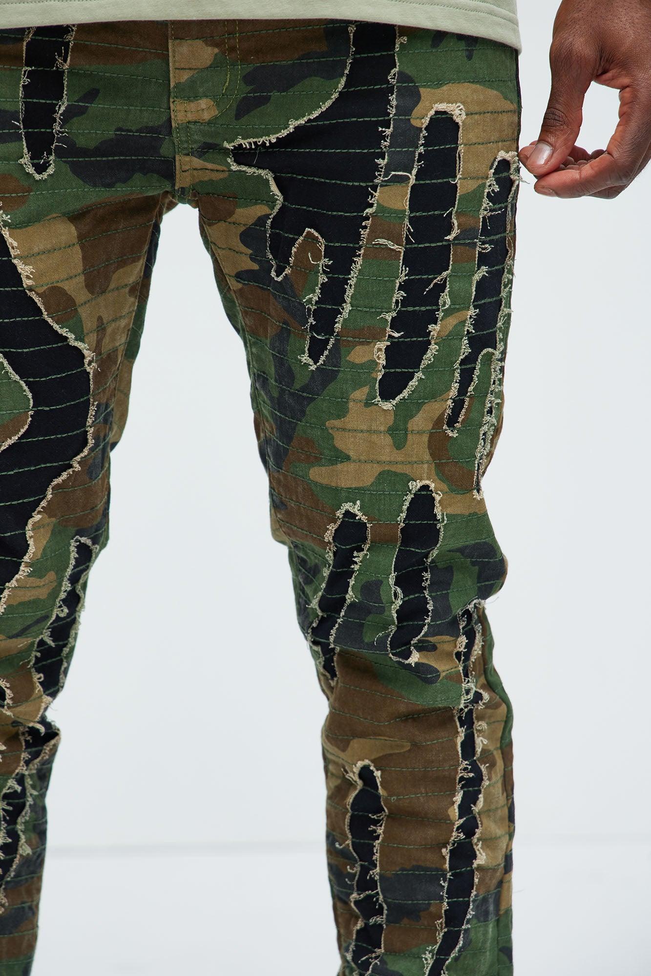 Stay Ready Stitched Slim Flare Pants - Camouflage Product Image