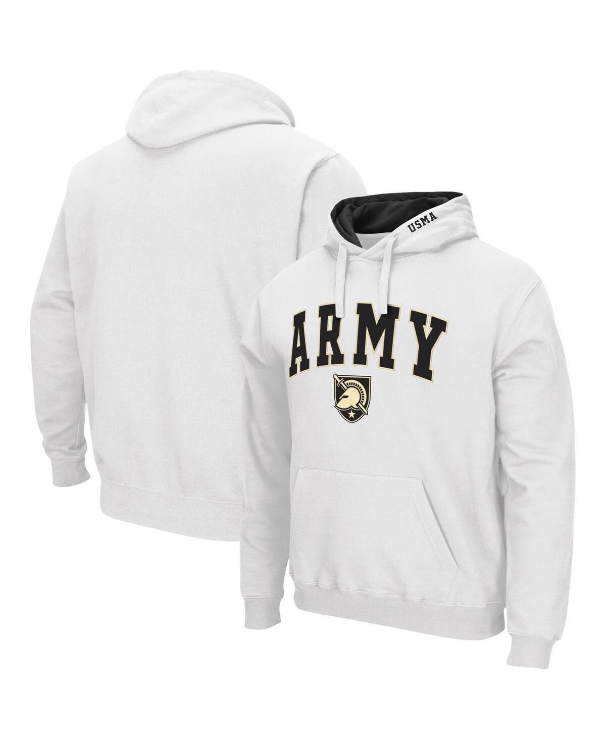 Mens Colosseum White Army Black Knights Arch & Logo 3.0 Pullover Hoodie Product Image