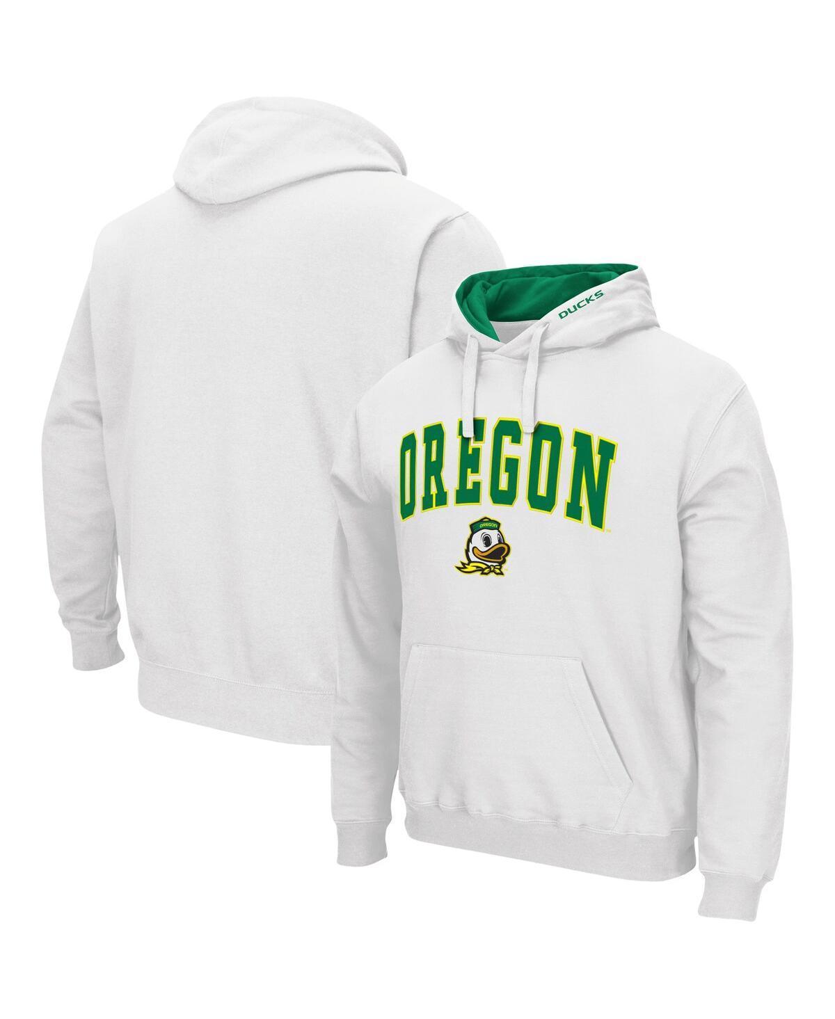 Mens Colosseum White Oregon Ducks Arch and Logo 3.0 Pullover Hoodie Product Image