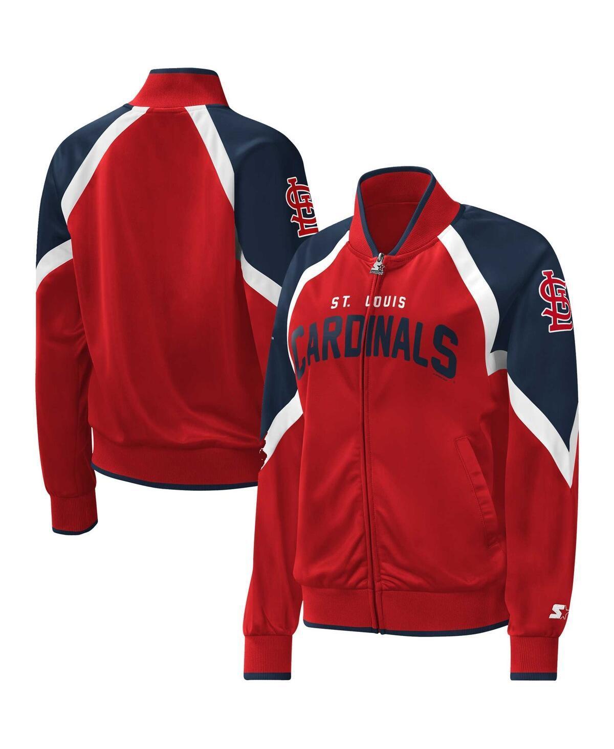 Womens Starter Red St. Louis Cardinals Touchdown Raglan Full-Zip Track Jacket Product Image