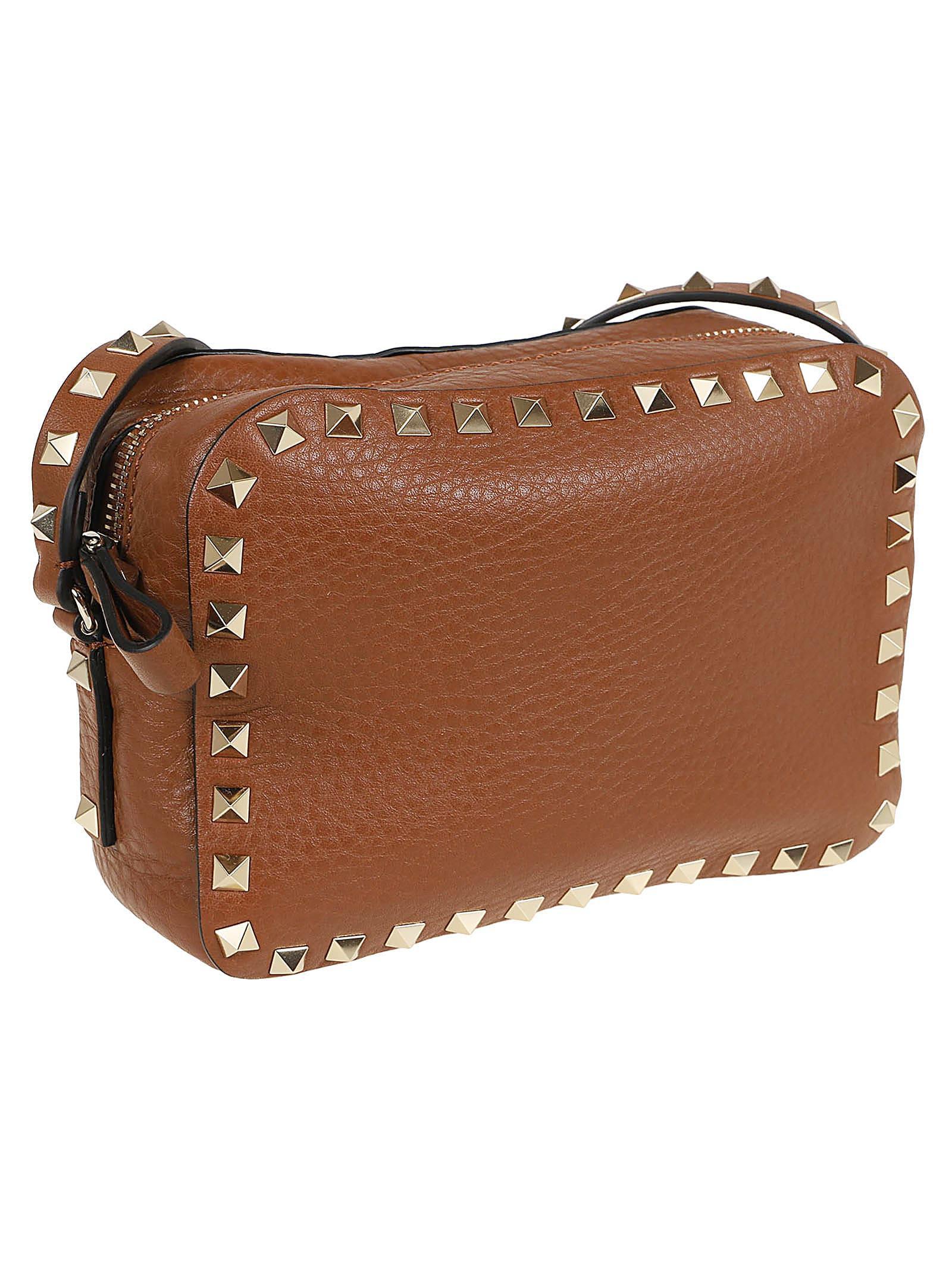 VALENTINO GARAVANI Women's Rockstud Cross Body Bag In Tobacco Product Image