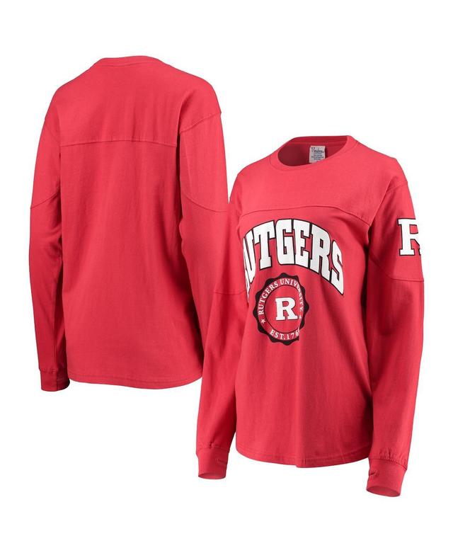 Womens Pressbox Scarlet Rutgers Scarlet Knights Edith Long Sleeve T-shirt Product Image