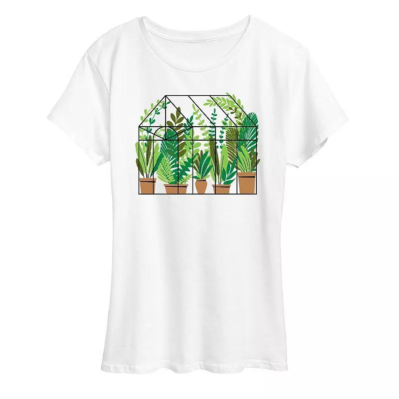 Womens Greenhouse With Plants Graphic Tee Product Image