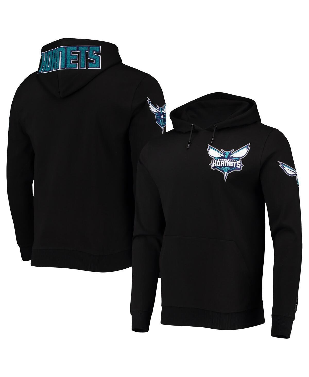 Mens Pro Standard Black Charlotte Hornets Logo Pullover Hoodie Product Image