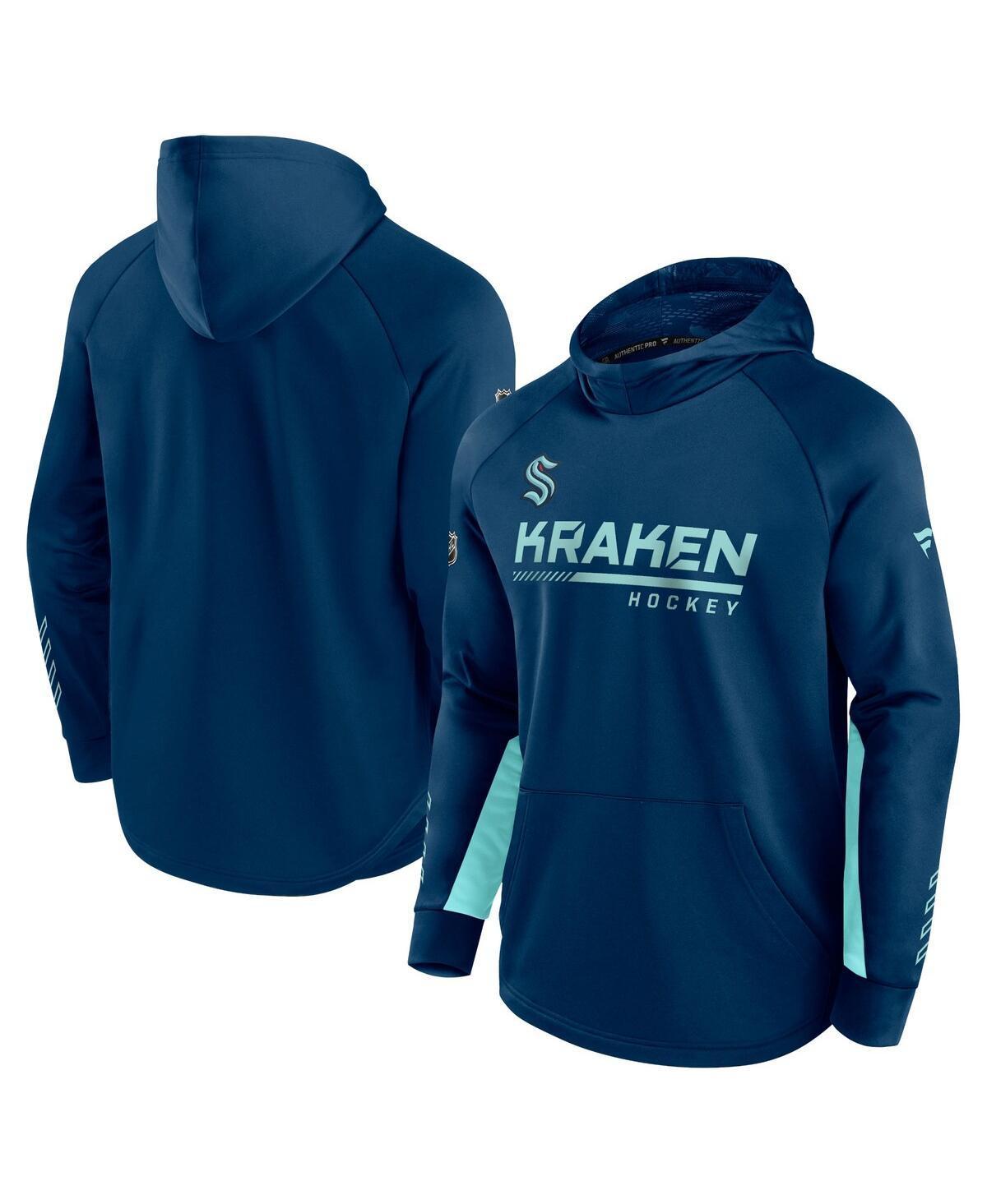 Mens Fanatics Branded Deep Sea Blue Seattle Kraken Authentic Pro Locker Room Raglan Pullover Hoodie Krk Blue Product Image