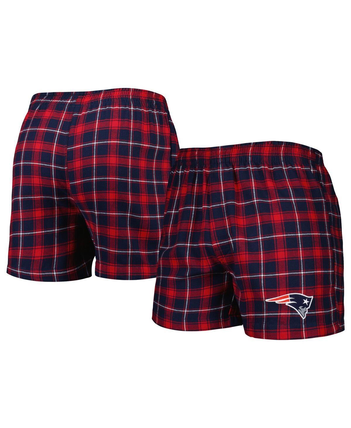 Mens Concepts Sport /Red New England Patriots Ledger Flannel Boxers Blue Product Image