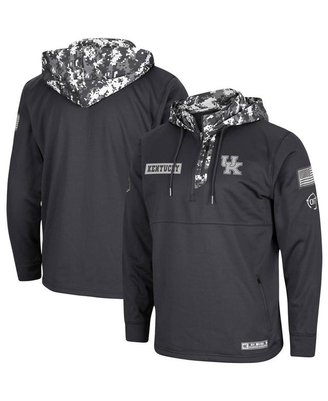 Mens Colosseum Charcoal Kentucky Wildcats Oht Military-Inspired Appreciation Digi Camo Quarter-Zip Hoodie Product Image