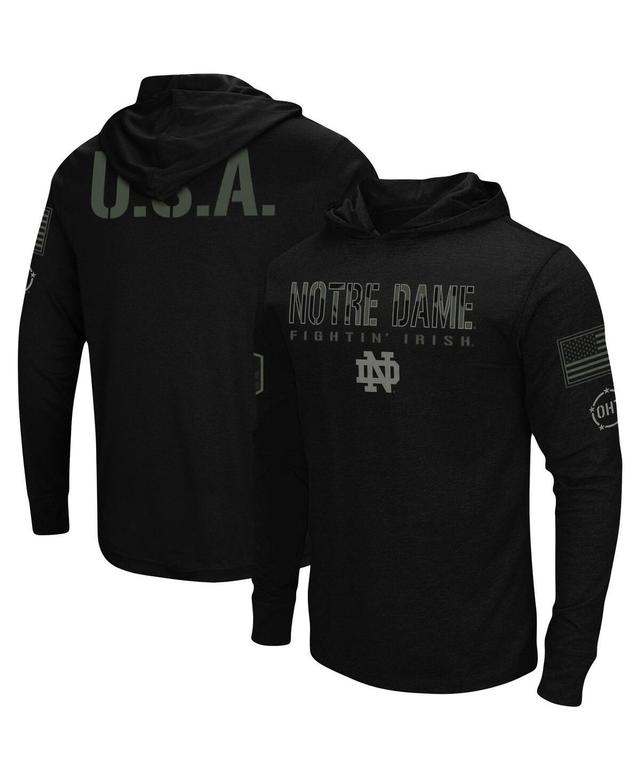 Mens Colosseum Black Notre Dame Fighting Irish Oht Military-Inspired Appreciation Hoodie Long Sleeve T-shirt Product Image