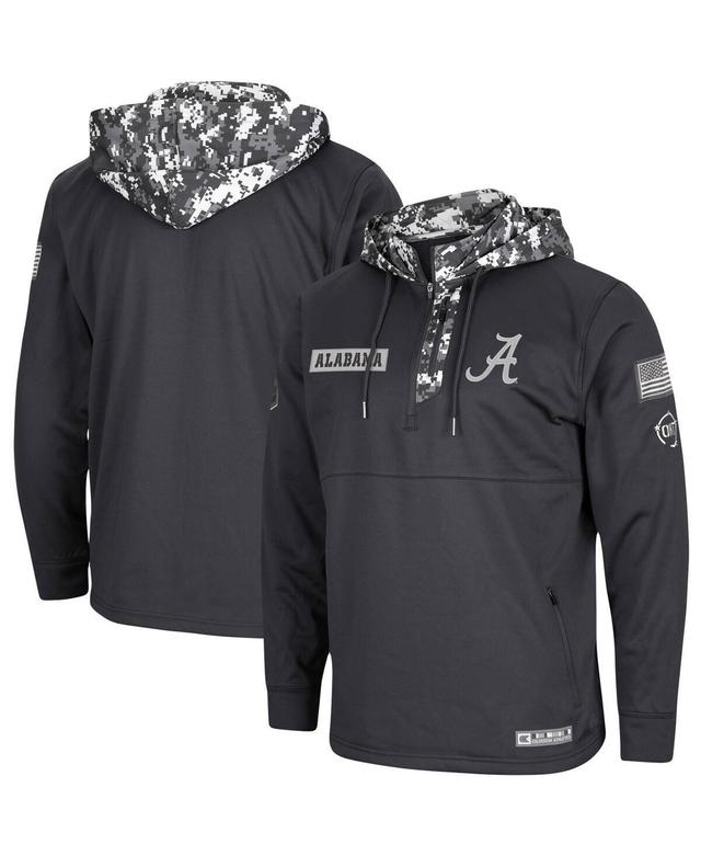 Mens Colosseum Charcoal Auburn Tigers OHT Military Appreciation Digi Camo Quarter-Zip Hoodie Product Image