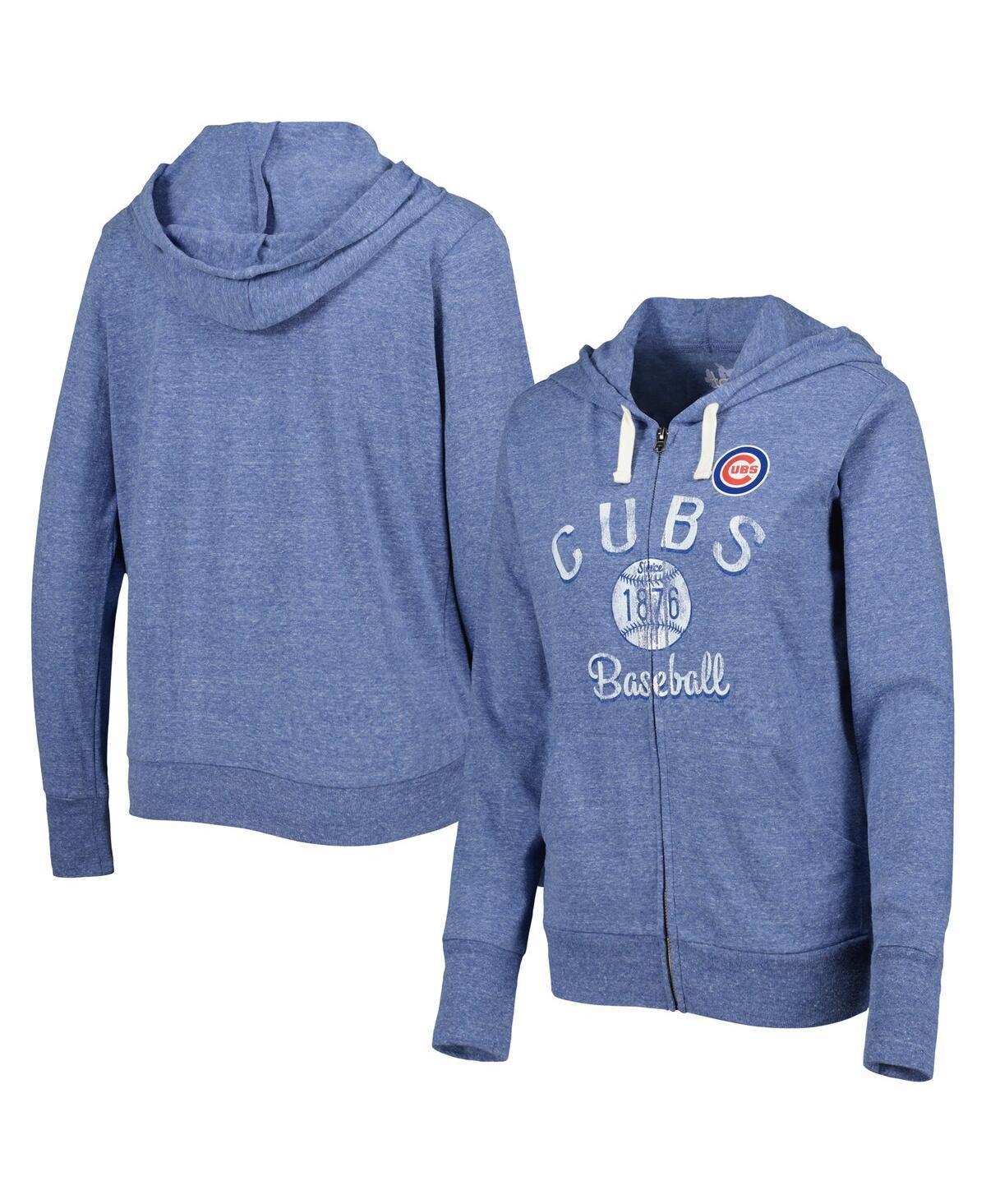 Womens Touch Royal Chicago Cubs Training Camp Tri-Blend Full-Zip Hoodie Product Image