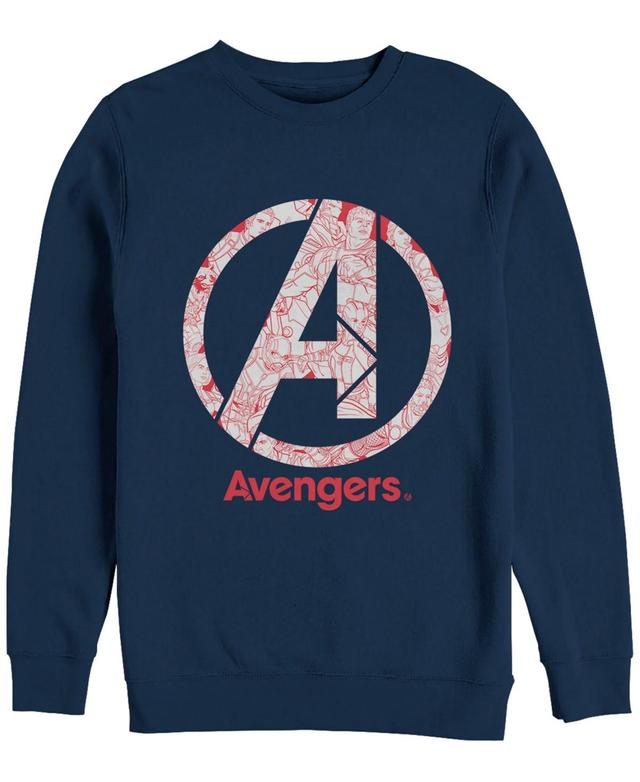 Mens Marvel Avengers Character Fill Sweatshirt Blue Product Image