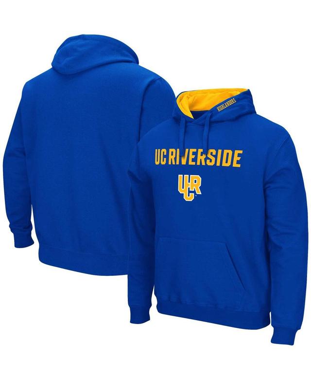 Mens Colosseum Blue Uc Riverside Highlanders Arch & Logo Pullover Hoodie Product Image