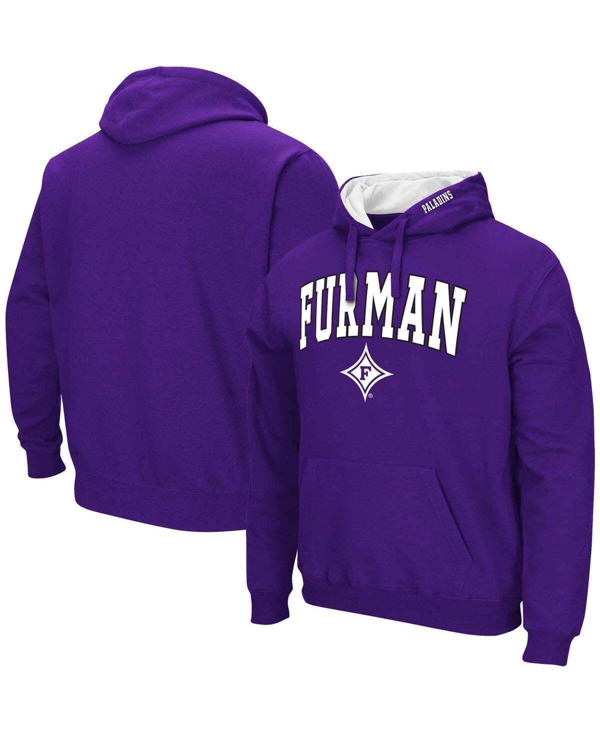 Mens Colosseum Purple Furman Paladins Arch & Logo Pullover Hoodie Product Image