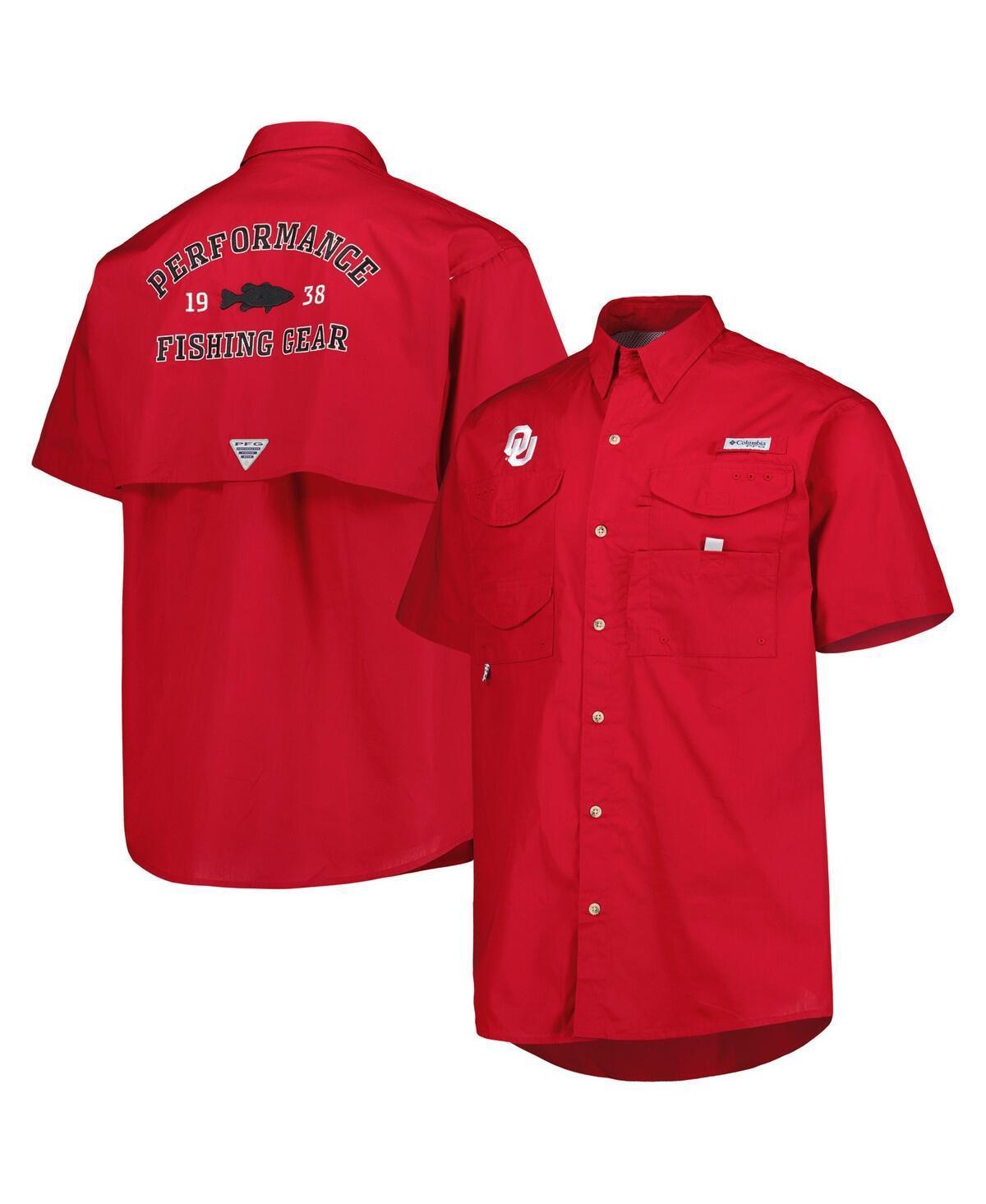 Mens Columbia Crimson Oklahoma Sooners Bonehead Button-Up Shirt Product Image