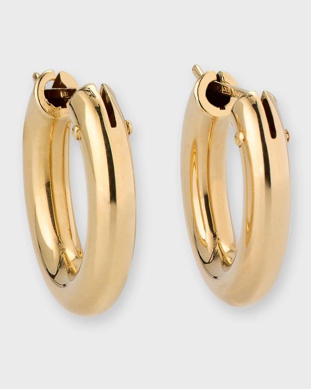 Womens 18K Yellow Gold Petite Oval Hoop Earrings Product Image