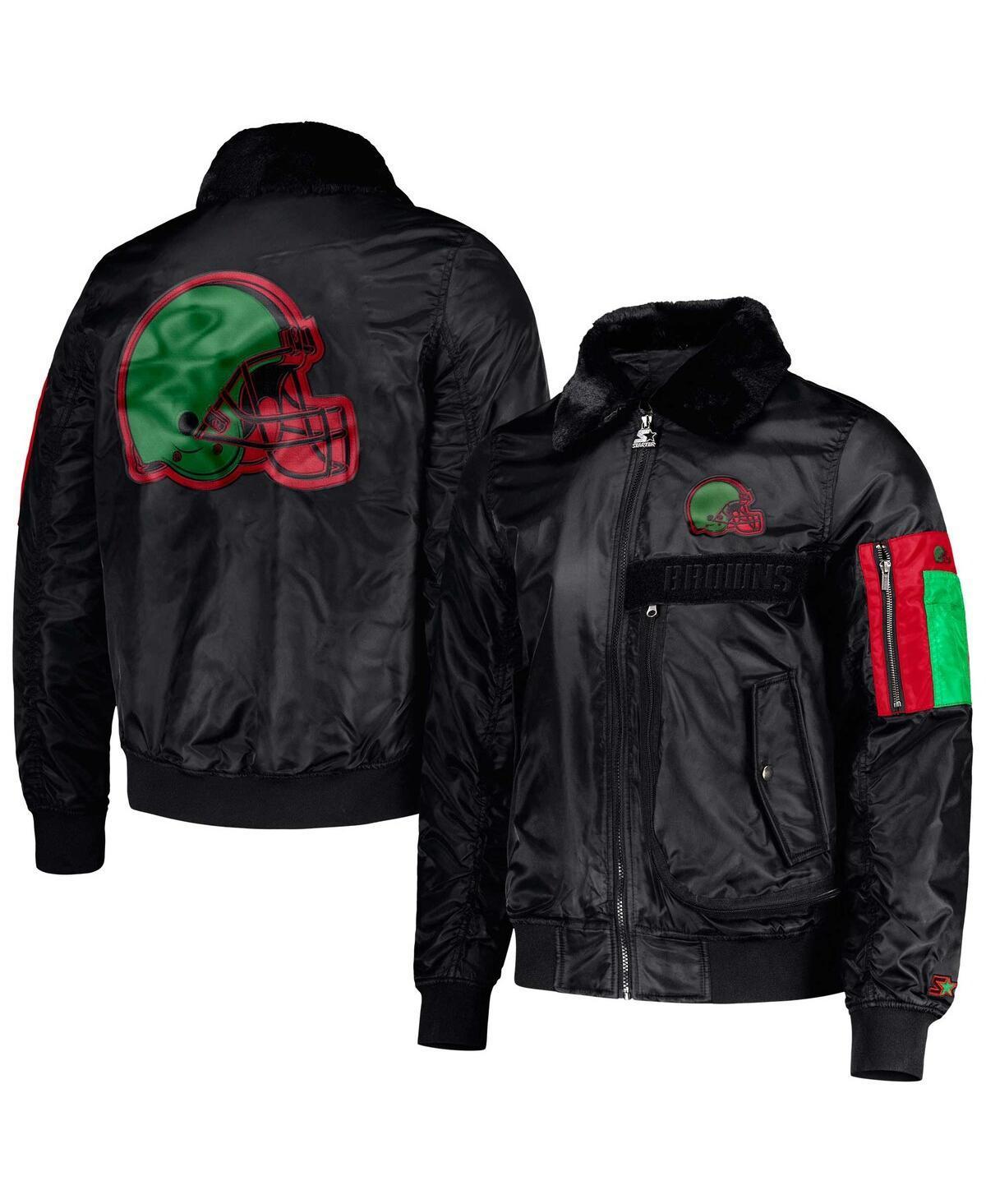 Mens Starter x Ty Mopkins Black Cleveland Browns Black History Month Satin Full-Zip Jacket Product Image