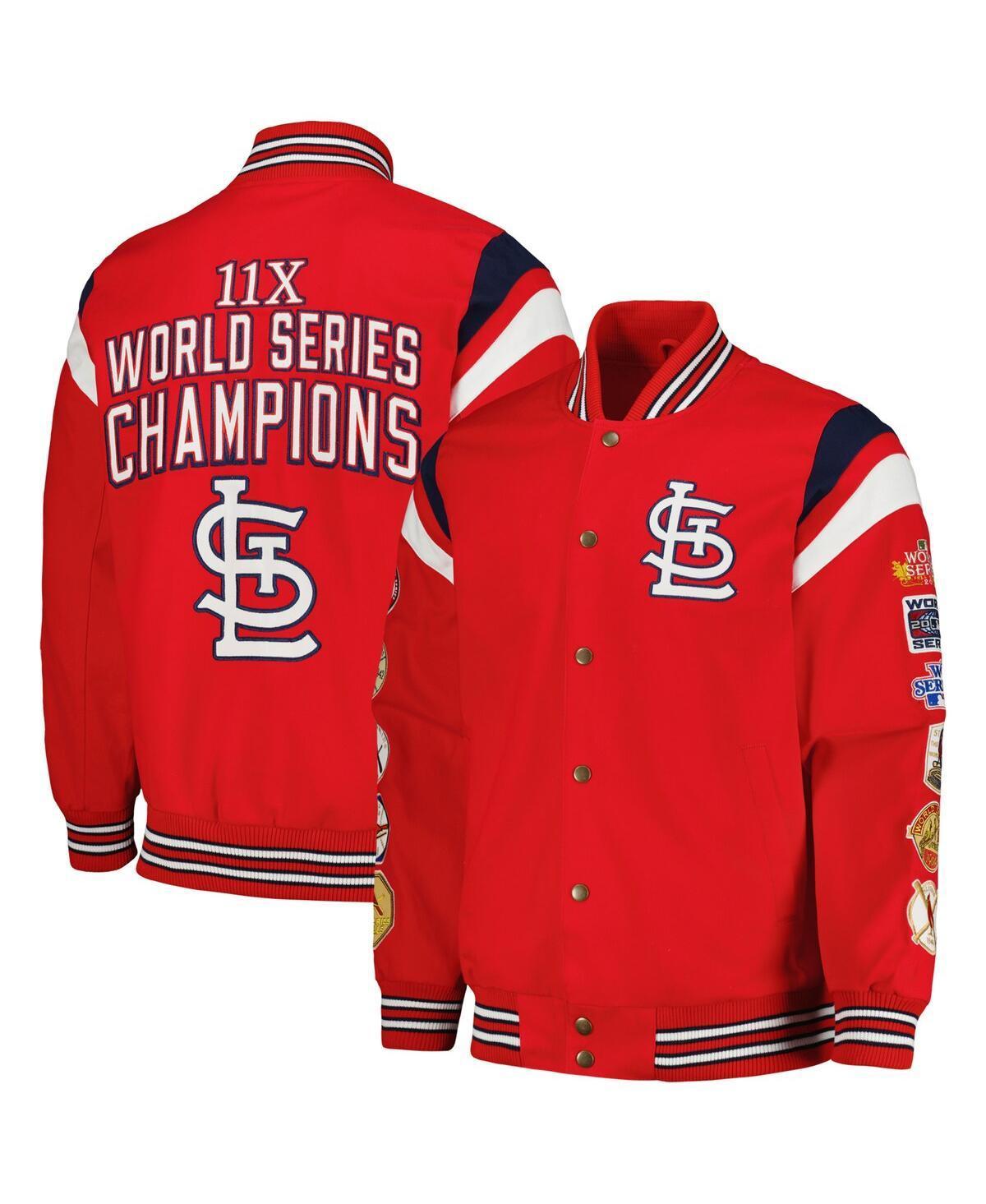 Mens G-iii Sports by Carl Banks Red St. Louis Cardinals Quick Full-Snap Varsity Jacket Product Image