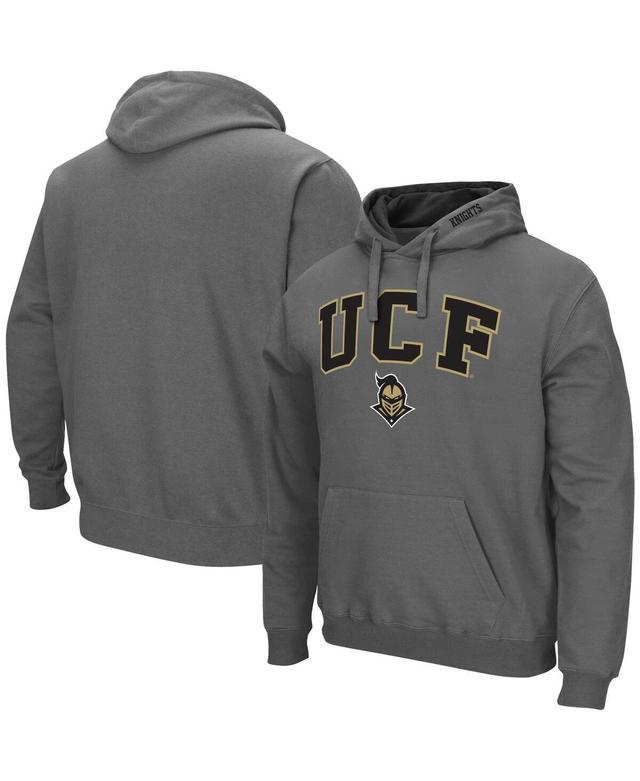 Mens Colosseum Charcoal UCF Knights Arch & Logo Pullover Hoodie Grey Product Image