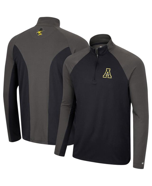 Mens Colosseum Black/Charcoal UCF Knights Two Yutes Raglan Quarter-Zip Windshirt Product Image