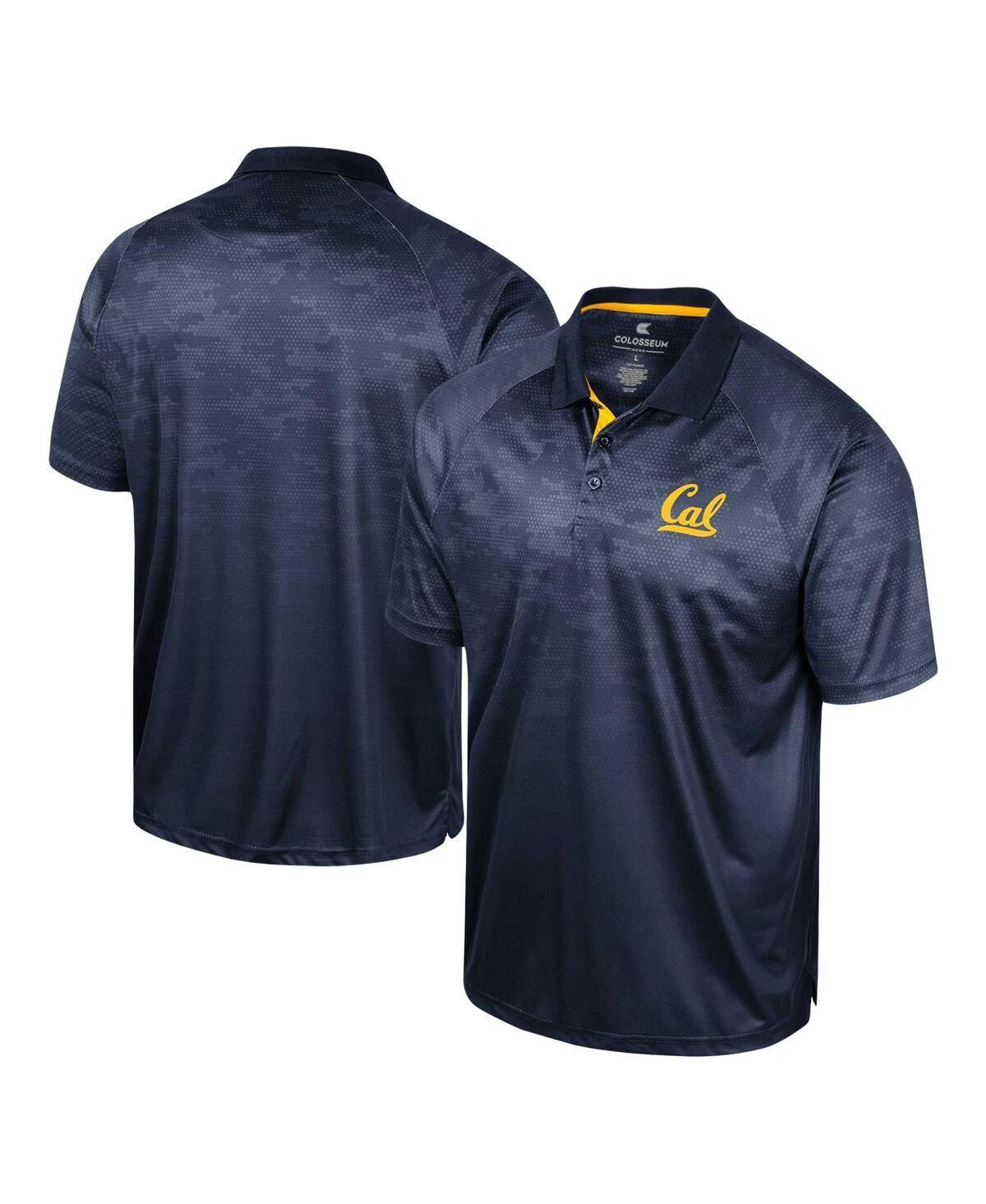 Mens Colosseum Navy Cal Bears Honeycomb Raglan Polo Shirt Product Image