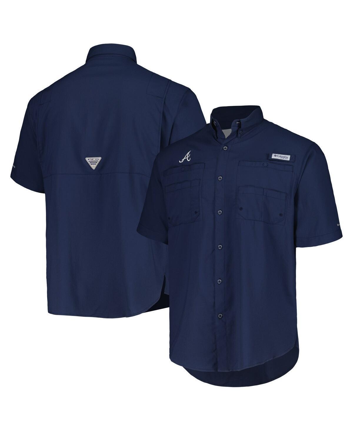 Mens Columbia Atlanta Braves Tamiami Omni-Shade Button-Down Shirt Blue Product Image