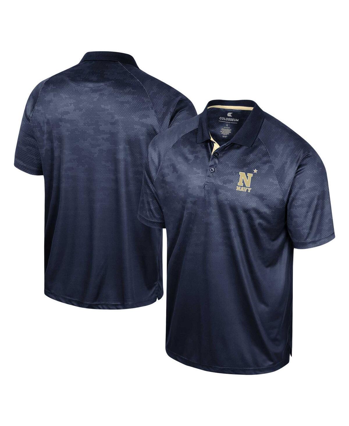 Mens Colosseum Navy Navy Midshipmen Honeycomb Raglan Polo Product Image