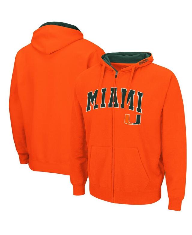 Mens Orange Miami Hurricanes Arch Logo 3.0 Full-Zip Hoodie Product Image