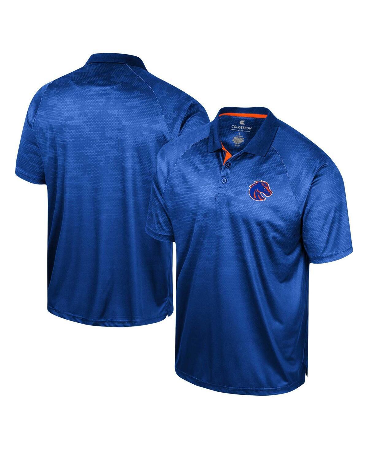 Mens Colosseum Royal Boise State Broncos Honeycomb Raglan Polo Shirt Product Image