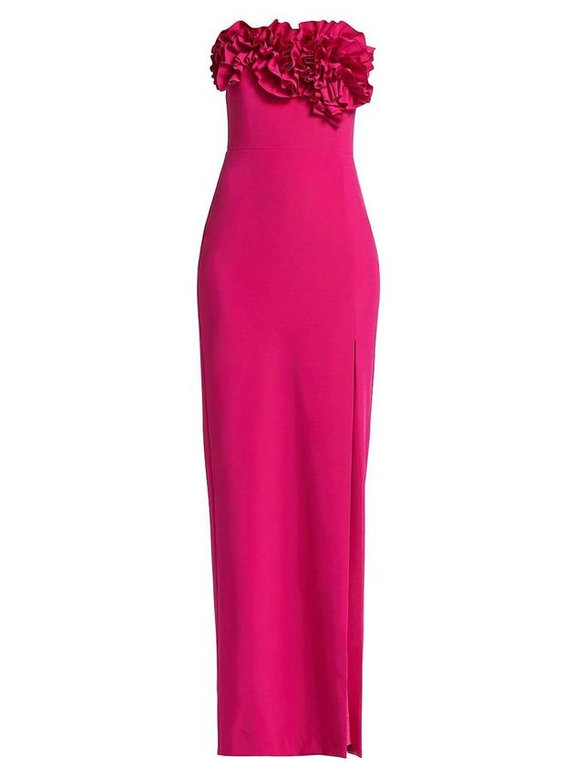 ML Monique Lhuillier Gemma Strapless Crepe Column Gown Product Image