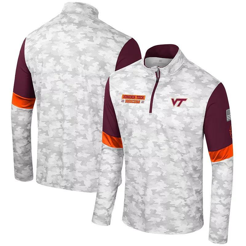 Mens Colosseum Camo Virginia Tech Hokies OHT Military Appreciation Tomahawk Quarter-Zip Windshirt Product Image