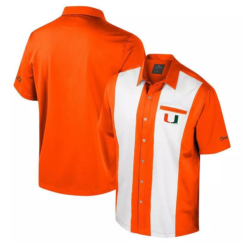 Mens Colosseum Miami Hurricanes Strike Bowling Button-Up Shirt Product Image