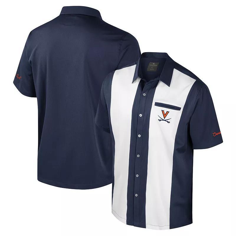 Mens Colosseum Virginia Cavaliers Strike Bowling Button-Up Shirt Blue Product Image