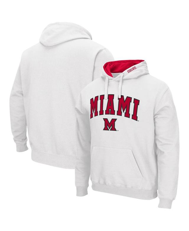 Mens Charcoal Miami University Redhawks Arch and Logo Pullover Hoodie Product Image