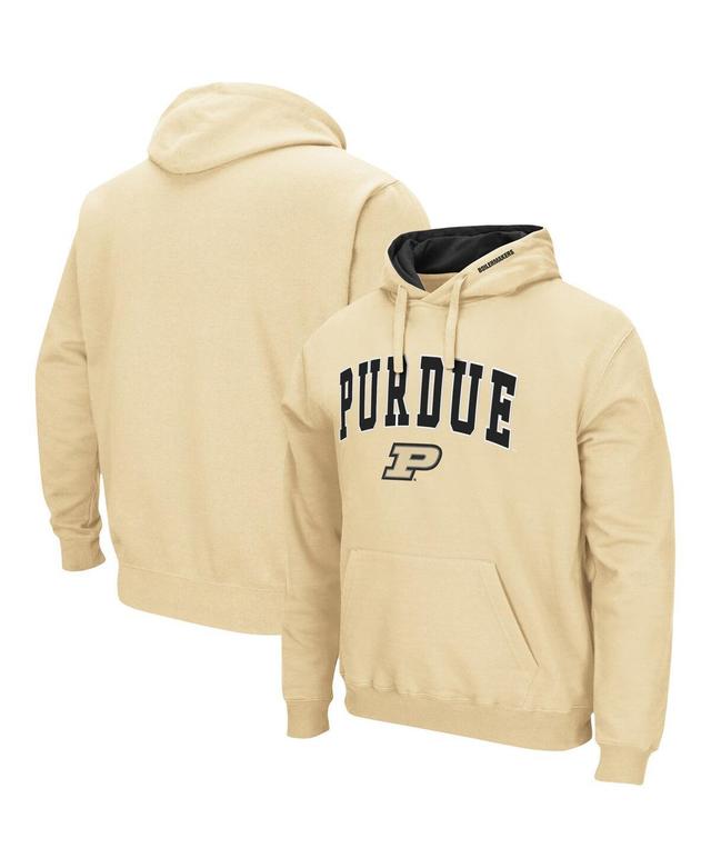 Mens Colosseum Gold Purdue Boilermakers Arch and Logo 3.0 Pullover Hoodie Product Image