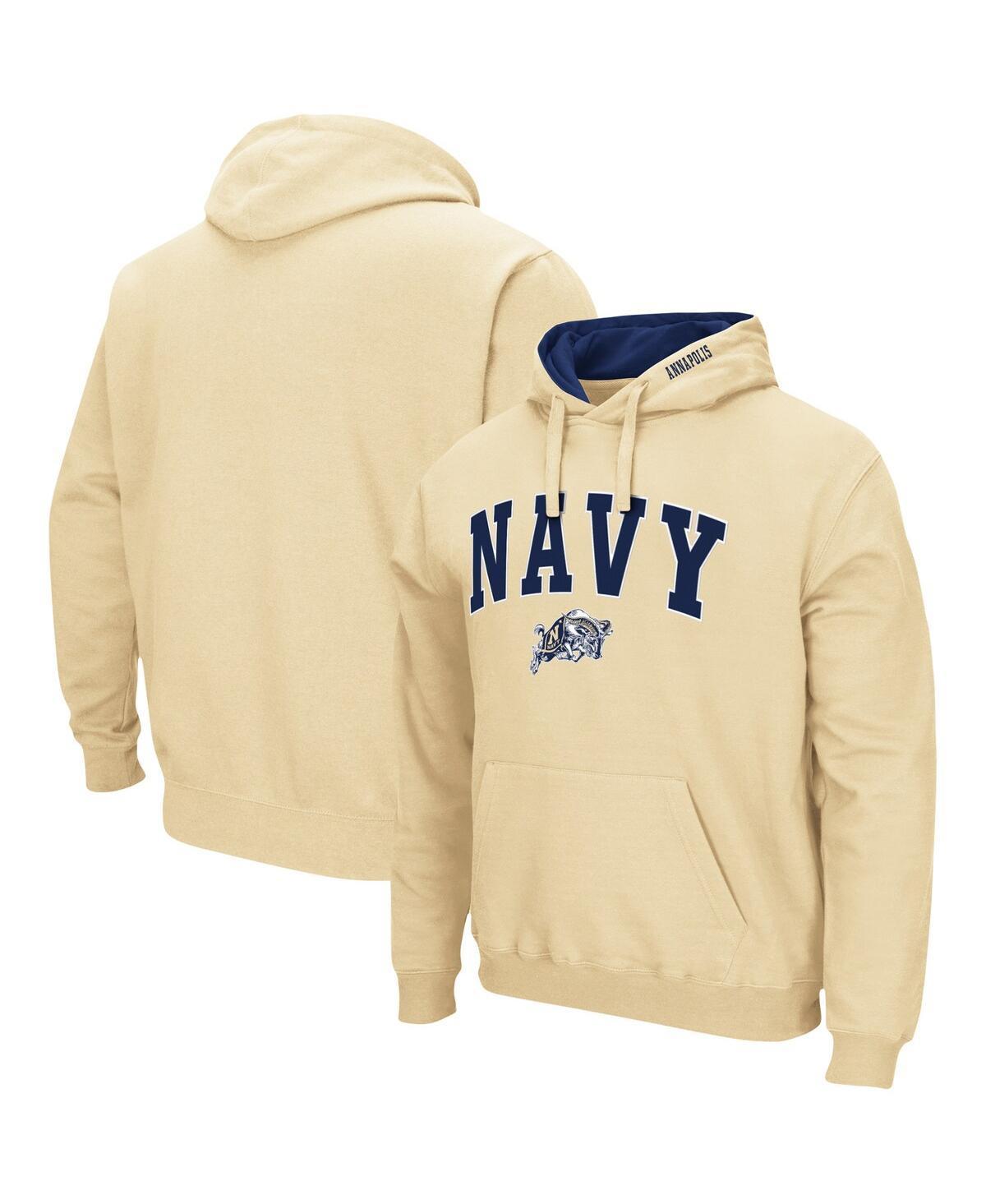 Mens Colosseum Navy Midshipmen Arch & Logo 3.0 Pullover Hoodie Product Image