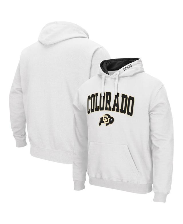 Mens Colosseum White Colorado Buffaloes Arch and Logo 3.0 Pullover Hoodie Product Image