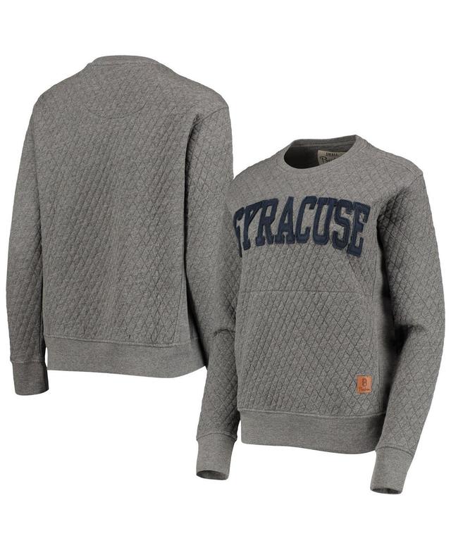 Womens Pressbox Heather Charcoal Syracuse Orange Moose Quilted Pullover Sweatshirt Product Image