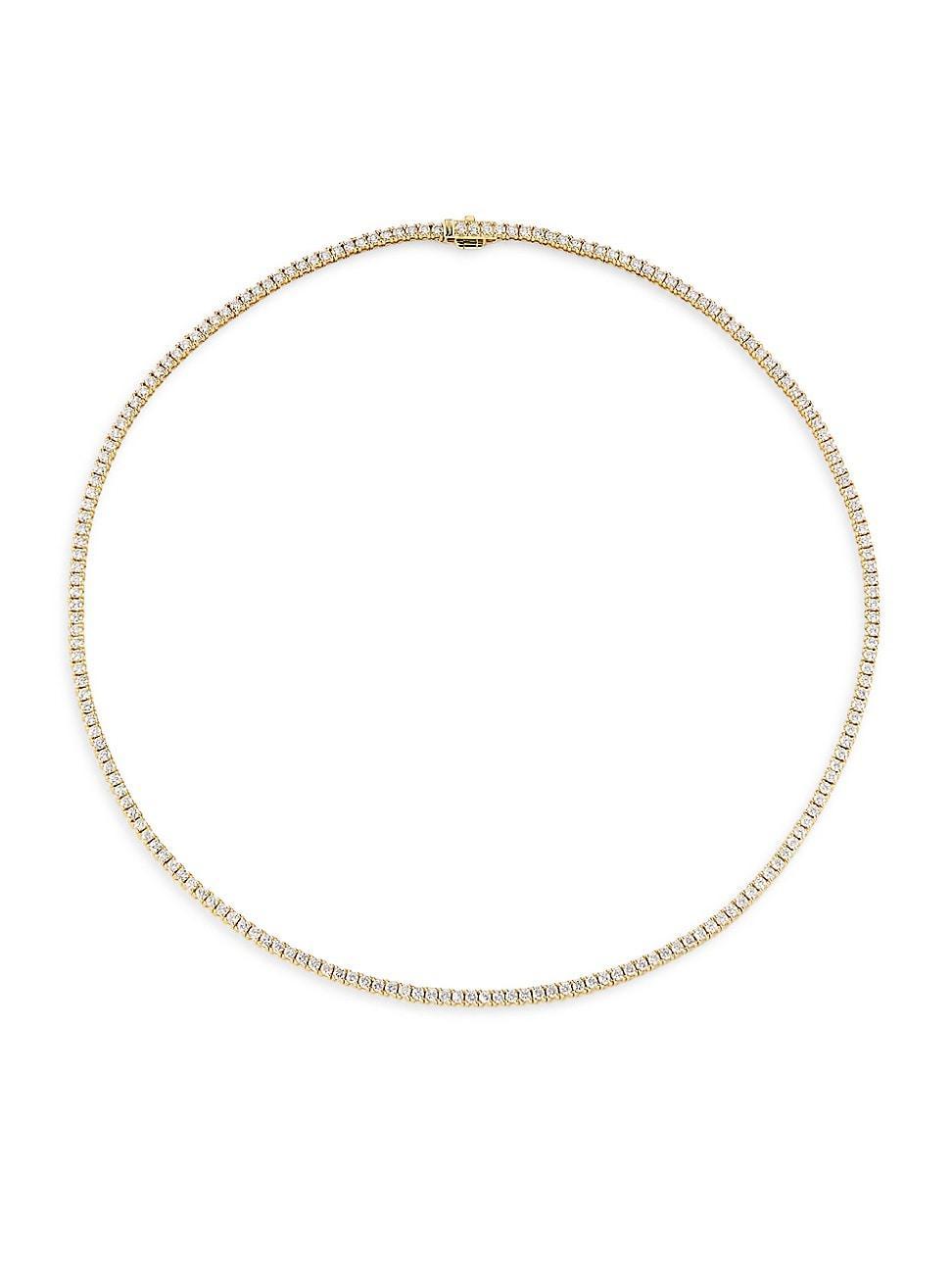 Womens 14K Gold & 5.0 TCW Diamond Tennis Necklace Product Image