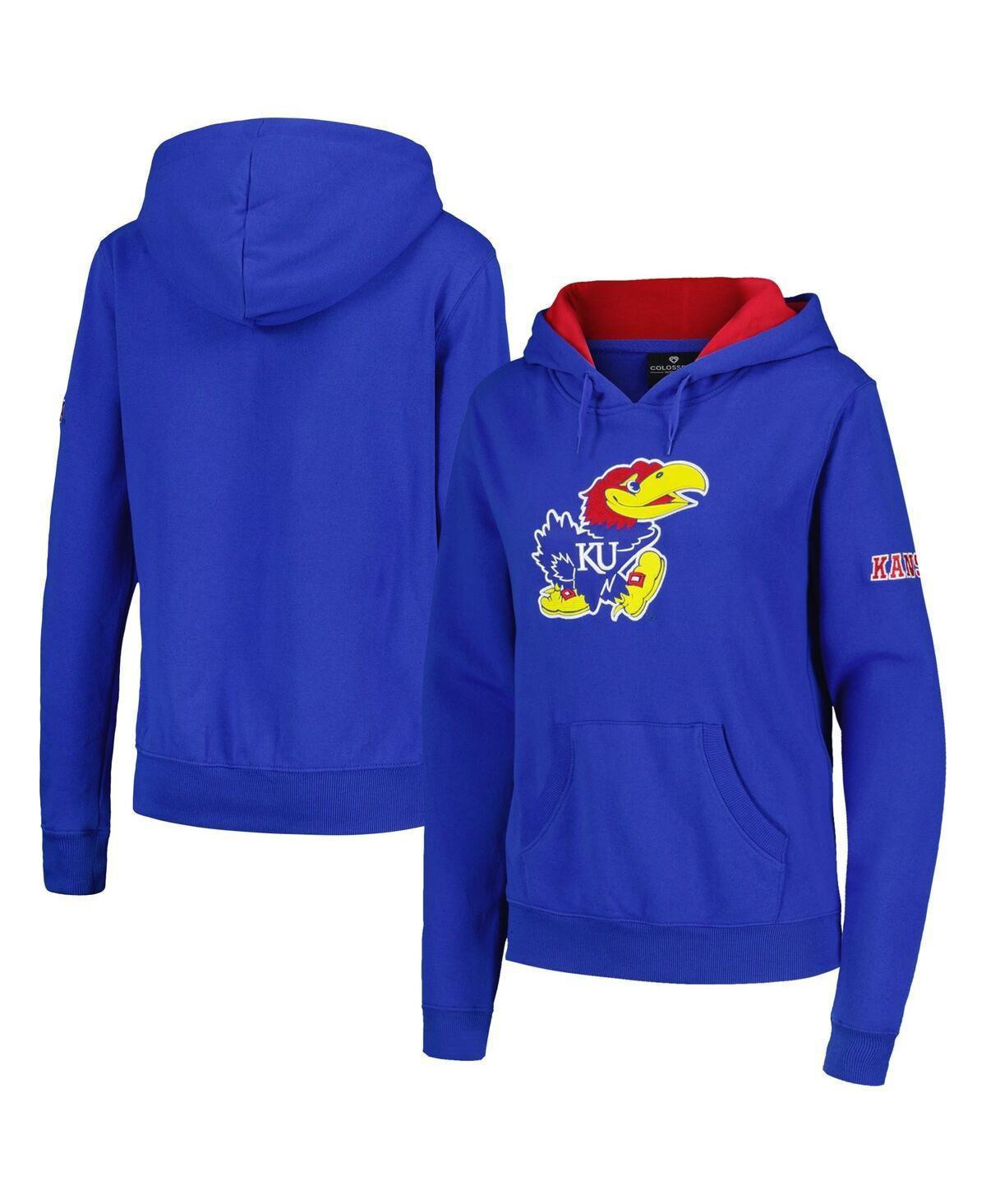 Womens Stadium Athletic Royal Kansas Jayhawks Big Logo Pullover Hoodie Product Image