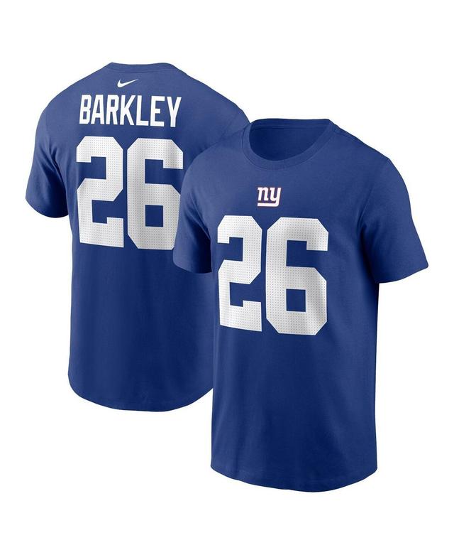 Mens Nike Saquon Barkley Royal New York Giants Player Name and Number T-shirt Product Image