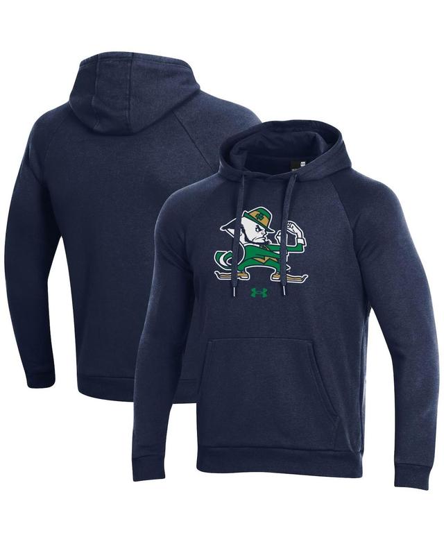 Mens Under Armour Navy Notre Dame Fighting Irish Mascot School Logo All Day Raglan Pullover Hoodie Product Image