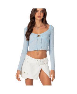 Edikted Womens Lorey Lacey Knit Top Product Image