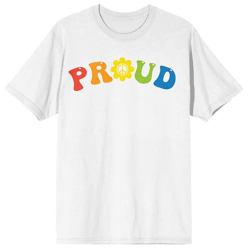 Mens Pride Proud Rainbow Letters Tee Product Image