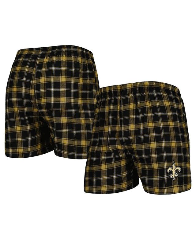 Mens Concepts Sport /Gold New Orleans Saints Ledger Flannel Boxers Product Image