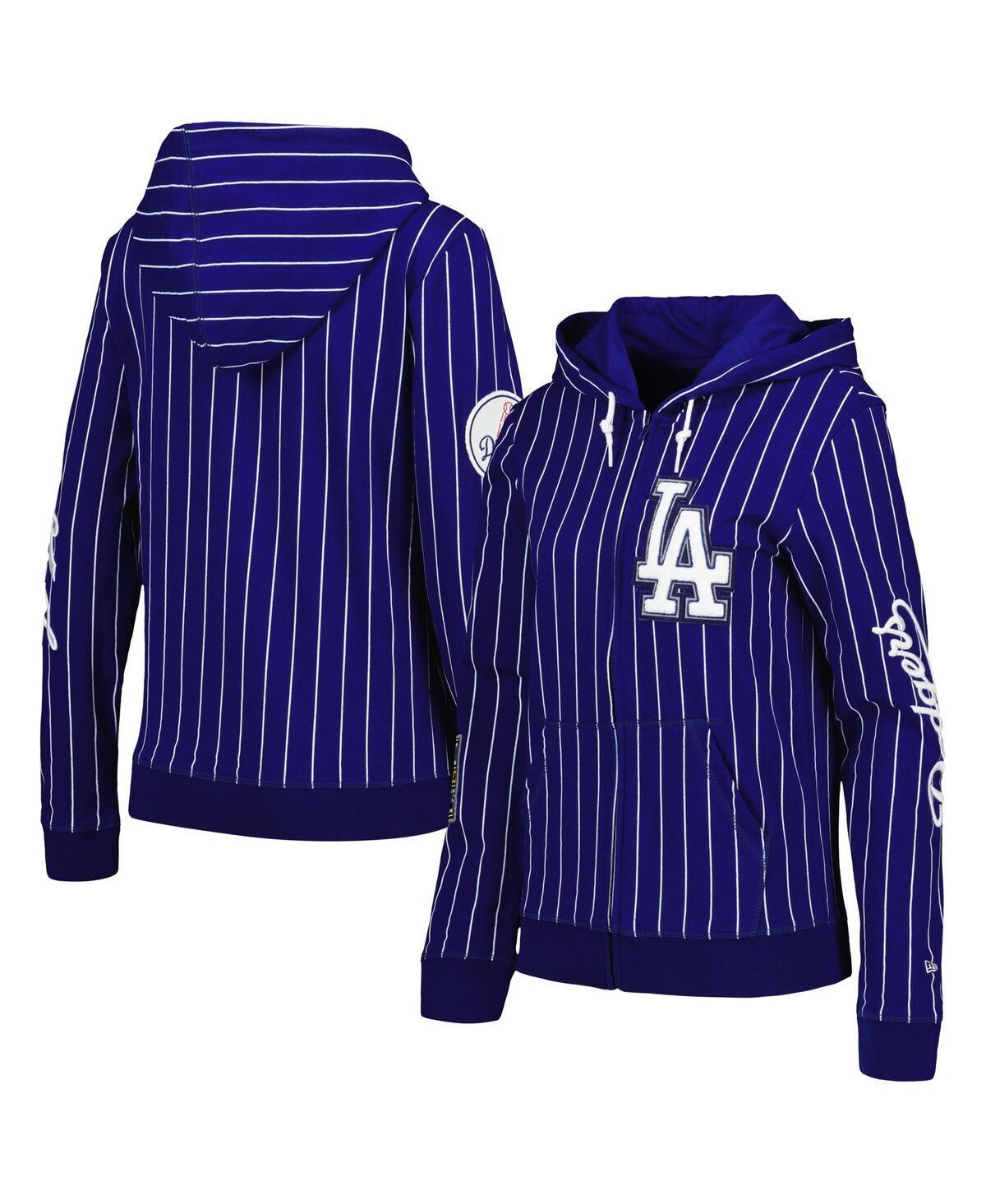 Womens New Era Royal Los Angeles Dodgers Pinstripe Tri-Blend Full-Zip Jacket Product Image