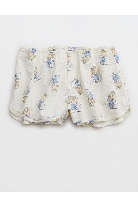 Aerie Peanuts Off Duty Seersucker Boxer Women's Product Image