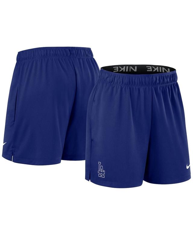 Nike Womens Royal Los Angeles Dodgers Authentic Collection Knit Shorts Product Image