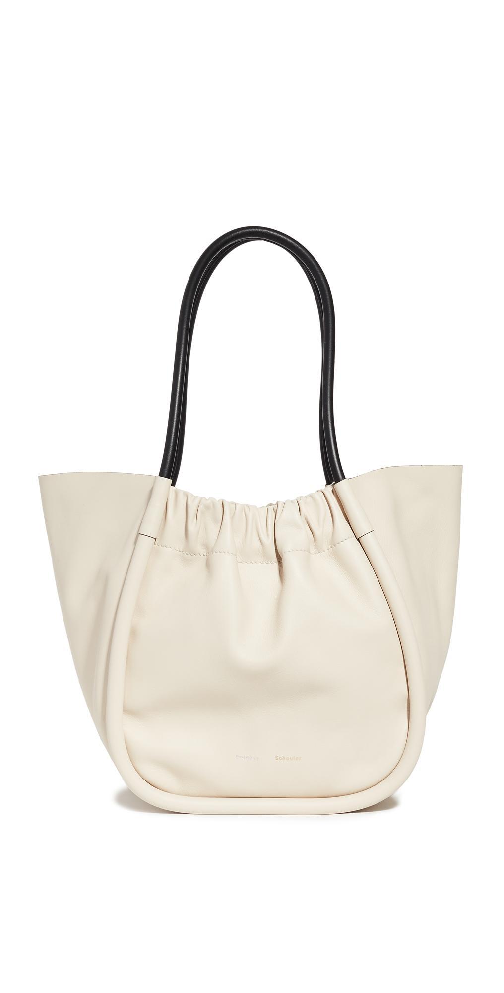 Womens Ruched Leather Tote Product Image