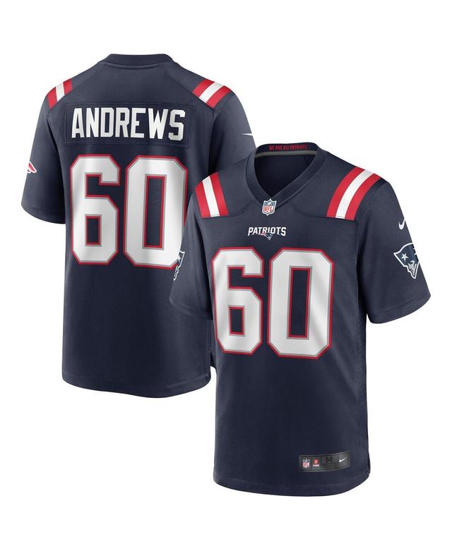 Mens Nike David Andrews Navy New England Patriots Game Jersey - Navy Product Image